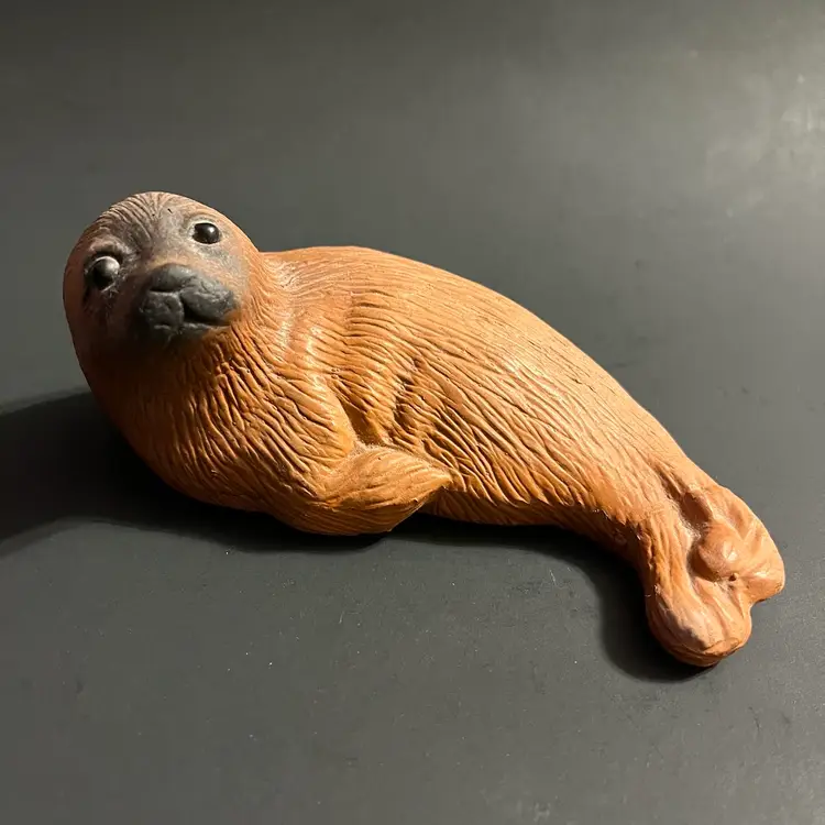 Eduardo Vega Terra-Cotta Seal Figurine Galapagos Sculpted Pottery 5.5"L Ecuador