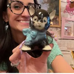 Vintage Black Kitty Planter