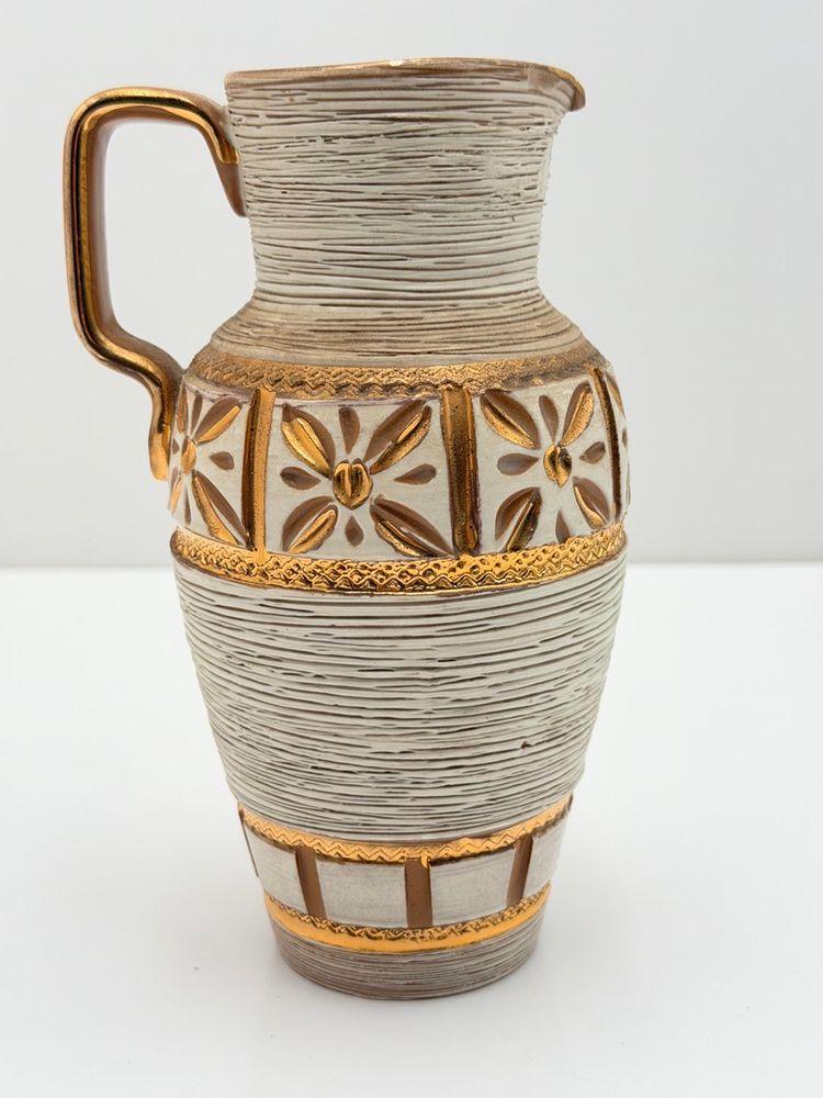 Fratelli Fanciullacci White And Gold Mid Century Italian Pitcher Case