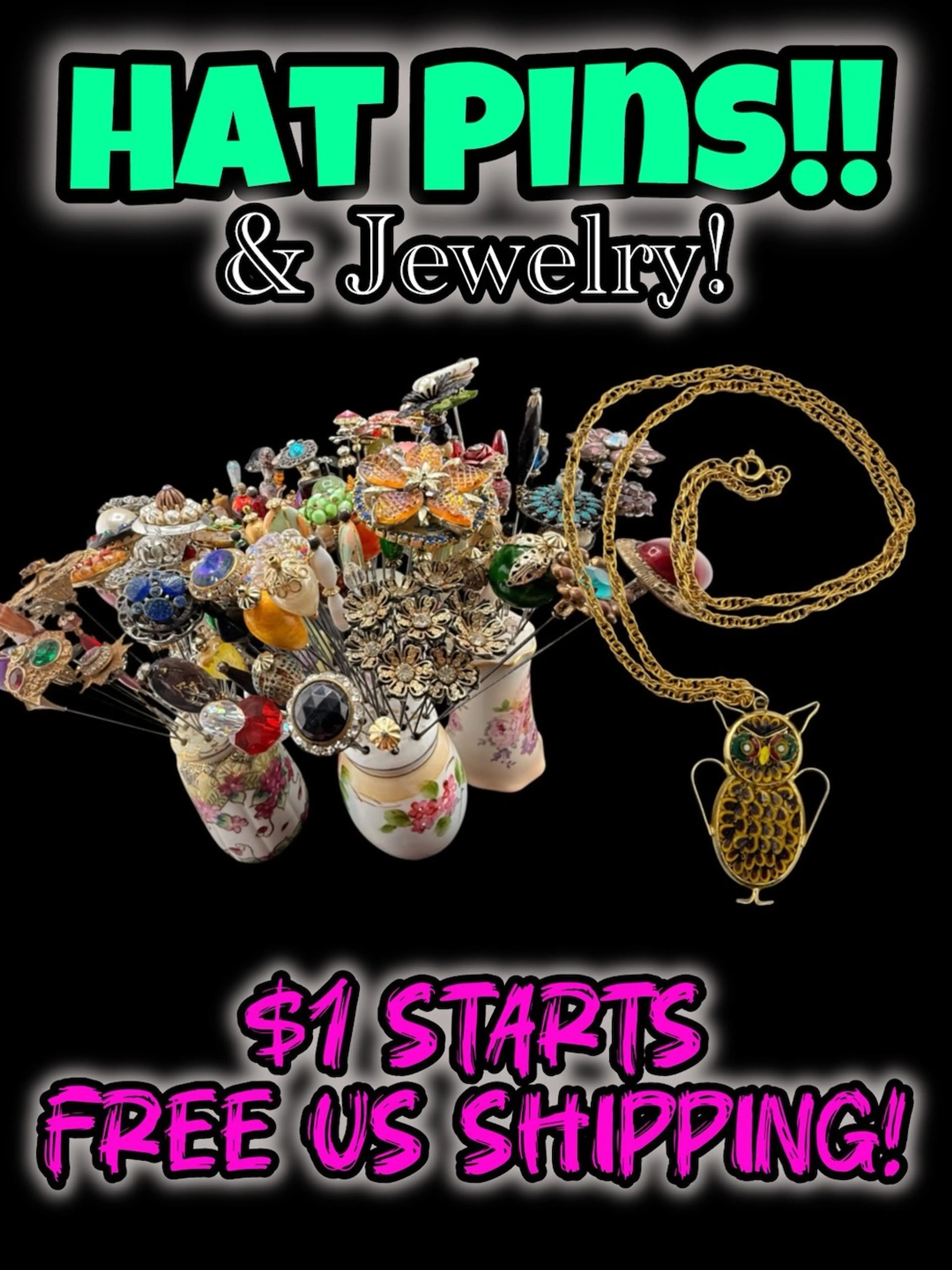 Hat Pins & Jewelry! With Moonsky Vintage!