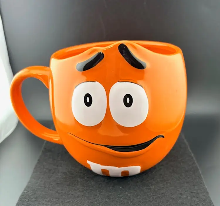 Large Orange M&M Coffee Mug - Holds 16 oz of coffee/tea/beverage
