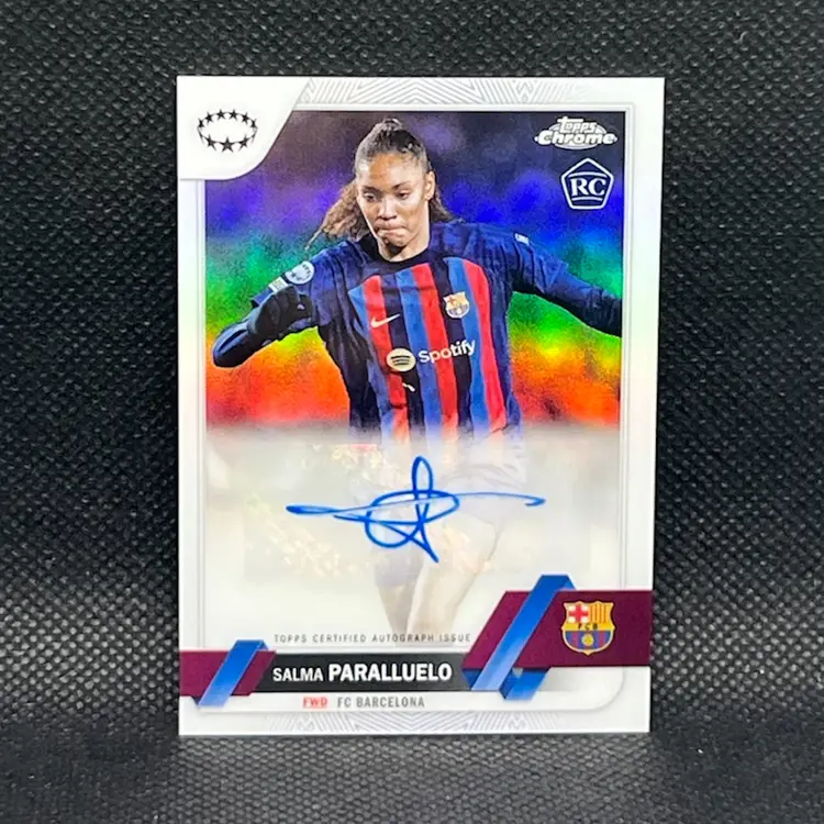 Salma Paralluelo 2022/23 Topps Chrome UEFA Autograph #A-SP FC Barcelona Soccer Card