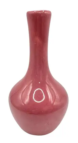 Vintage Haeger USA Pottery Small Mini Bud Vase Rose Mauve Pink #382 Marked 5.25”