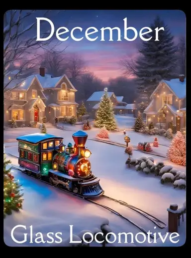 Decembers glass locomotive train