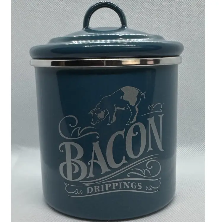 Ayesha Enamel Bacon Grease Holder with Lid