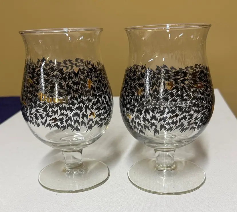 Duvel Belgium Beer Tulip Glass Artist Series Eley Kishimoto Black Gold Flurry 2