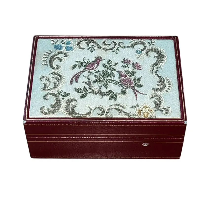 Vintage Rolex Presentation Box | Embroidered Birds Lid | Geneva Suisse | Collectible Watch Box *READ*