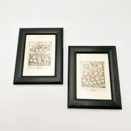 Robert Furber Fruit Prints Dark Green Framed March May 9.25" x 7"