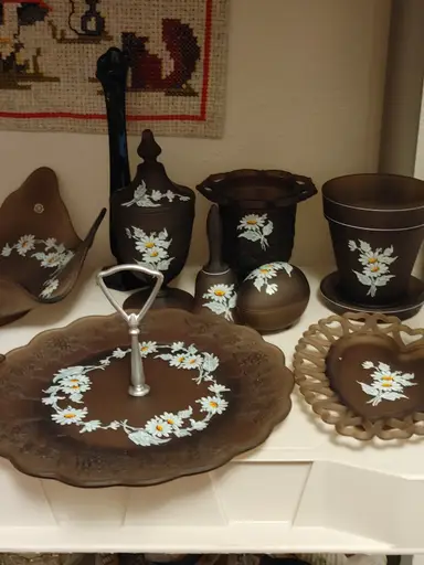 Westmoreland brown and yellow glass sale! Just in time for fall.