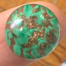 1/2” Green and Copper Aventurine Glass Paperweight