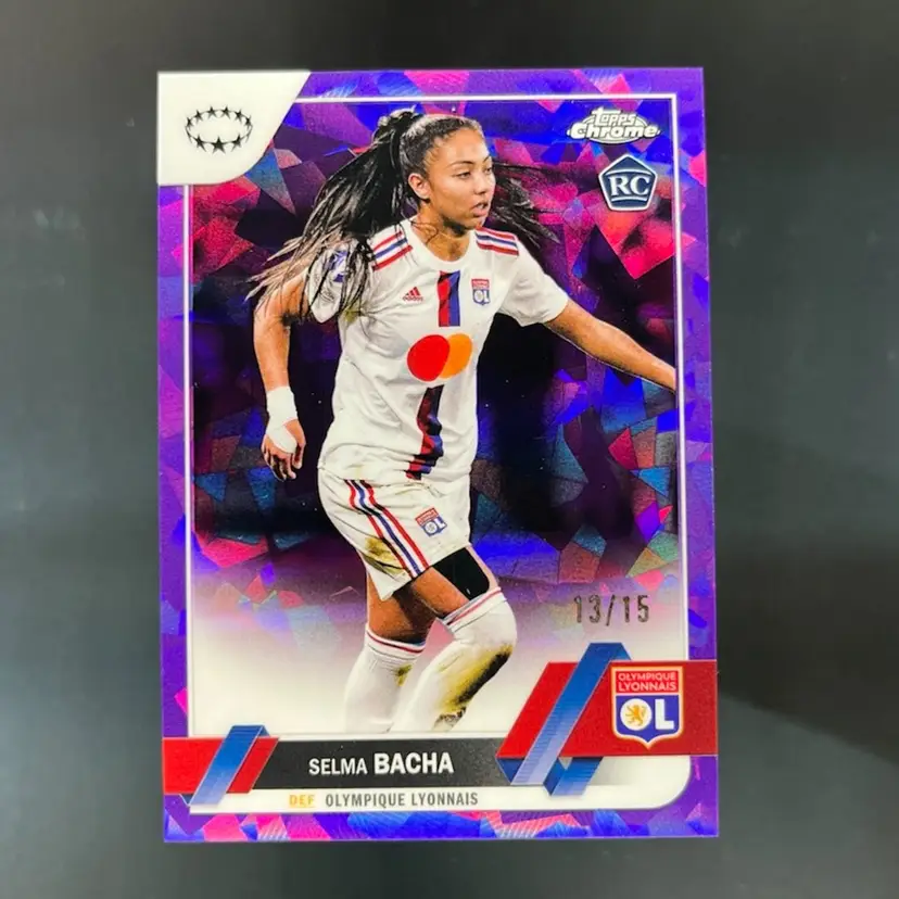Selma Bacha 2022/23 Topps Chrome UEFA Women Sapphire Purple /15 Soccer Card (AP11)