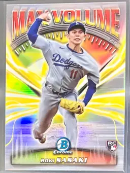2025 Bowman Chrome Roki Sasaki Max Volume Insert Rookie (RC) Los Angeles Dodgers