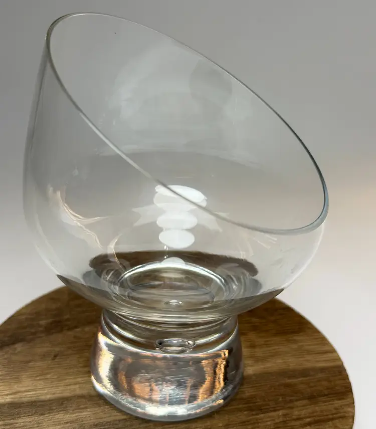 Kosta Boda Pippi Angled Pedestal Bowl Candle Holder Bubble Base Snifter MCM Mod