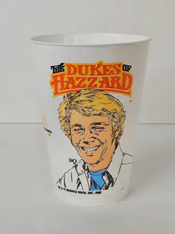 1982 McDonald’s The Dukes Of Hazzard Bo Duke Plastic Cup Promo Glass