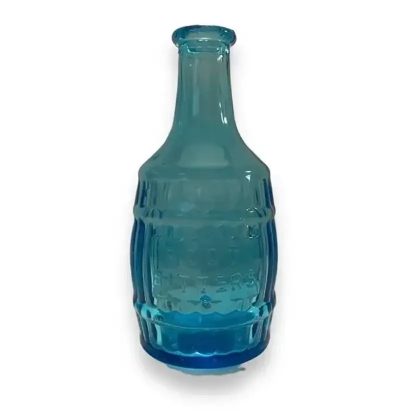 Wheaton Glass Miniature Barrel Root Bitters Blue Glass Bottle
