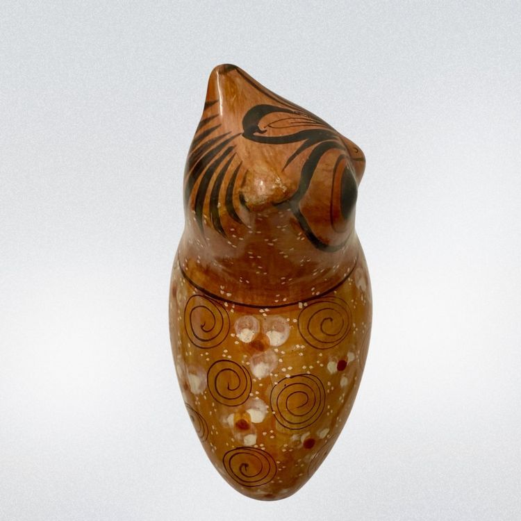 Owl Vtg Original Tonala Pottery From Mexico 6” Owl Bird Signed Folk Art