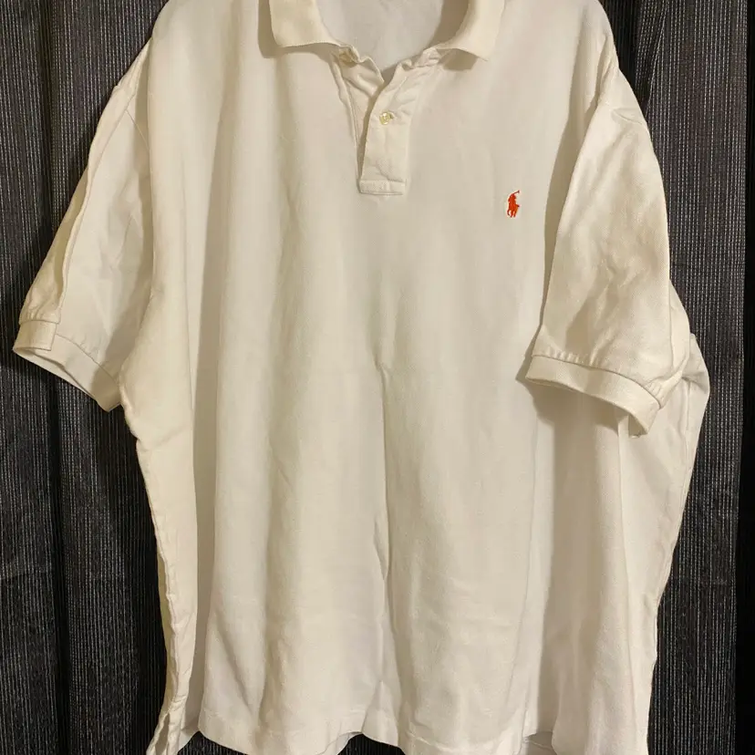 Polo by Ralph Lauren Men's Size 3XL White Short Sleeve Polo Shirt - Orange Pony