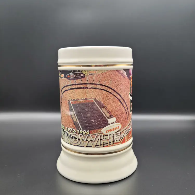 Vintage Kansas City Chiefs Commemorative "Silver Anniversary" Arrowhead Stadium Beer Stein