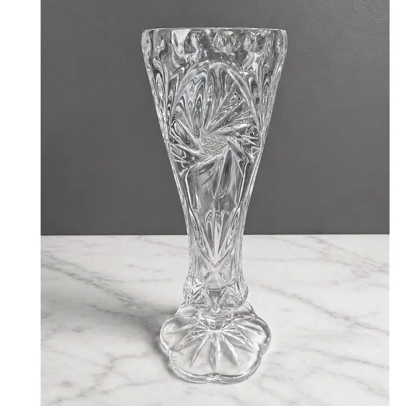 Vintage Pressed Glass Trumpet Vase