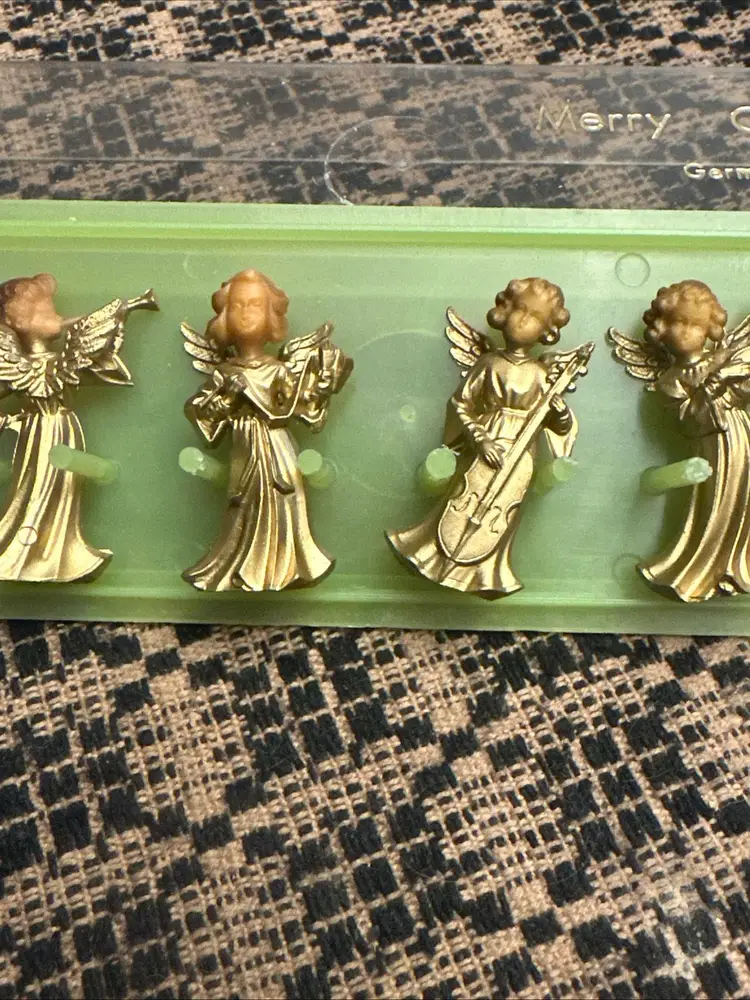 Vintage Mini Gold Angels New In Package 1.5” Tall  Angels-Christmas Germany
