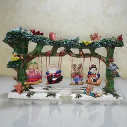 Vintage Jaimy Holiday Christmas Swings Resin Figures on Tree Swings 1997