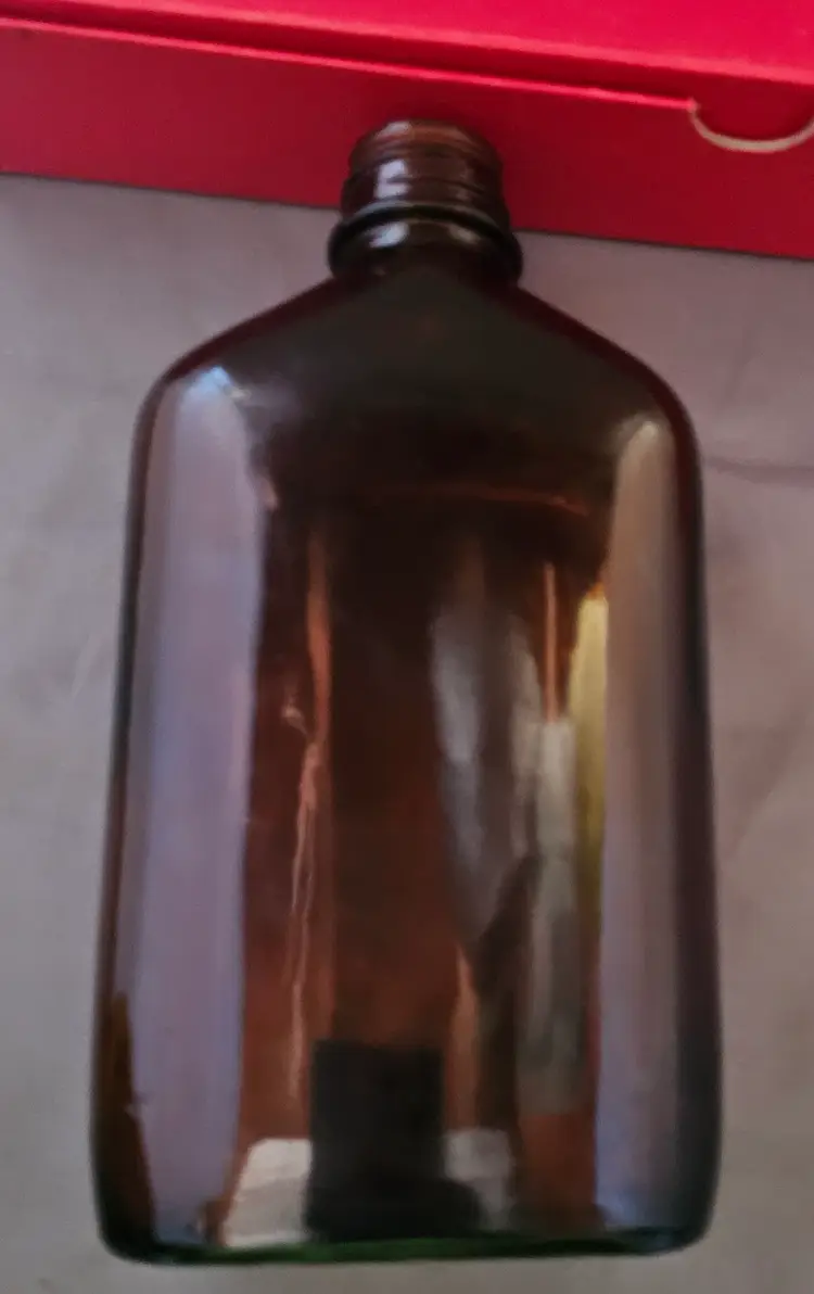 Vintage Brown Amber Glass Medicine Bottle Collectible