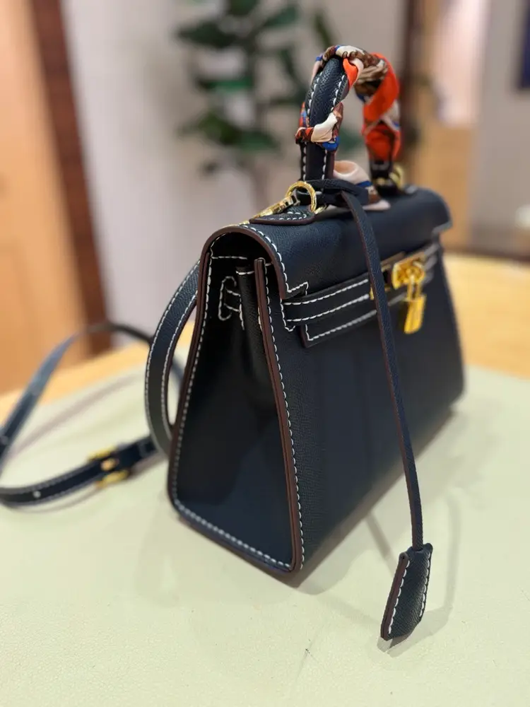 Dark Blue Napa Leather Bag