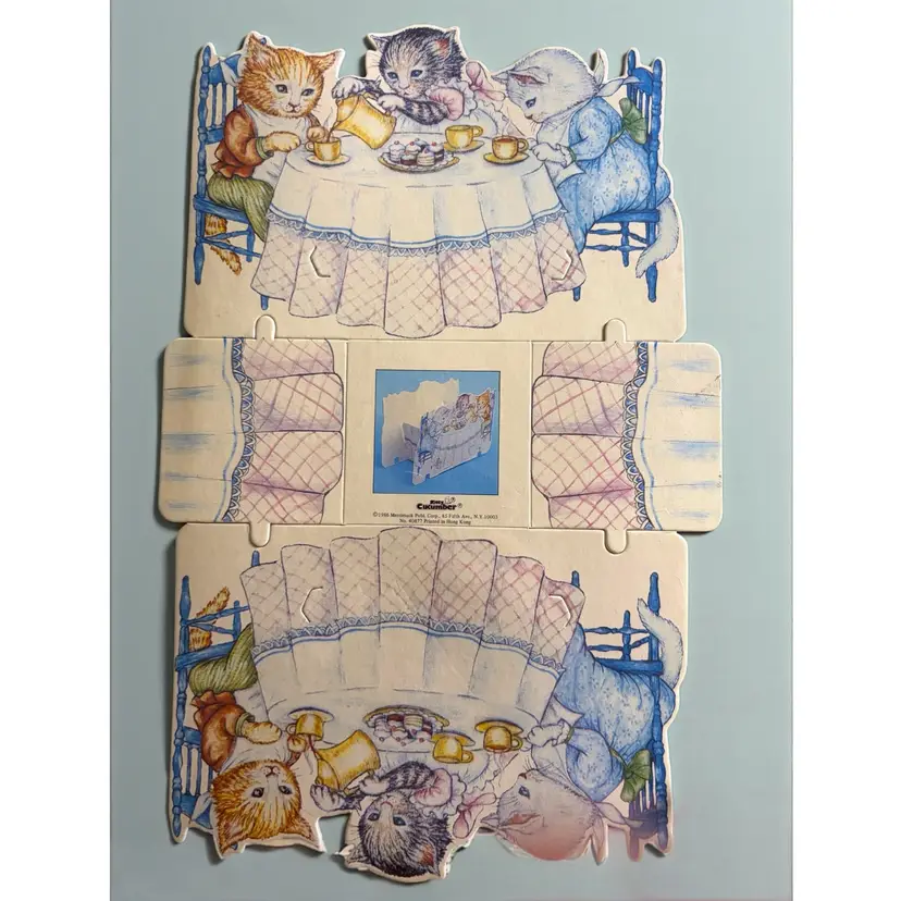 Adorable 1986 Kitty Cucumber Gift Box - Unfolded
