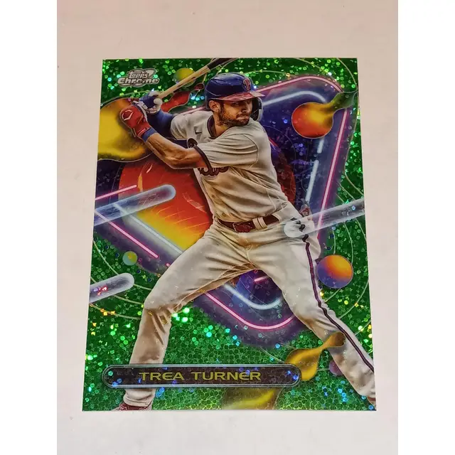 Trea Turner 2023 Topps Cosmic Chrome #167 Green Space Dust 55/75 Phillies