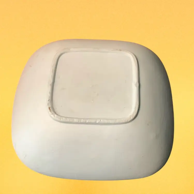 08. Hummingbirds Vintage Hallmark Matte Finish Blue Textured Flowers Square Bowl