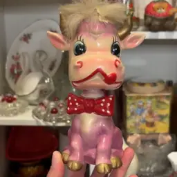 Chalkware Purple Cow Bobble head