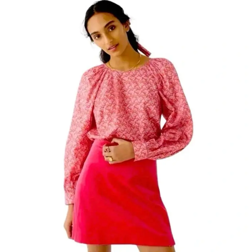 J Crew x Liberty Fabric Toutouayette Peasant XS Cottagecore TradWife Preppy Pink