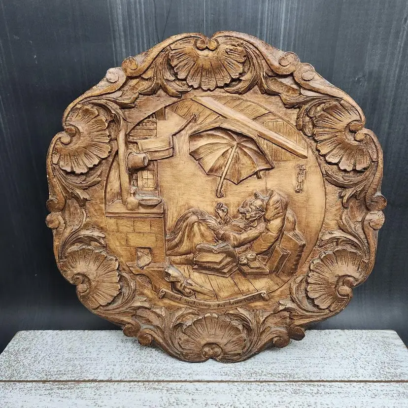 Vintage Carl Spitzweg - Der Arme - The Poor - Poet, Faux Wood Wall Decor