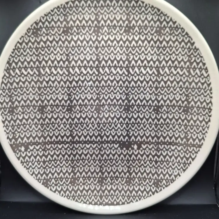 Baum Dalton Retired Gray & White Ceramic Dinner Plates Set Of 2 Replacement