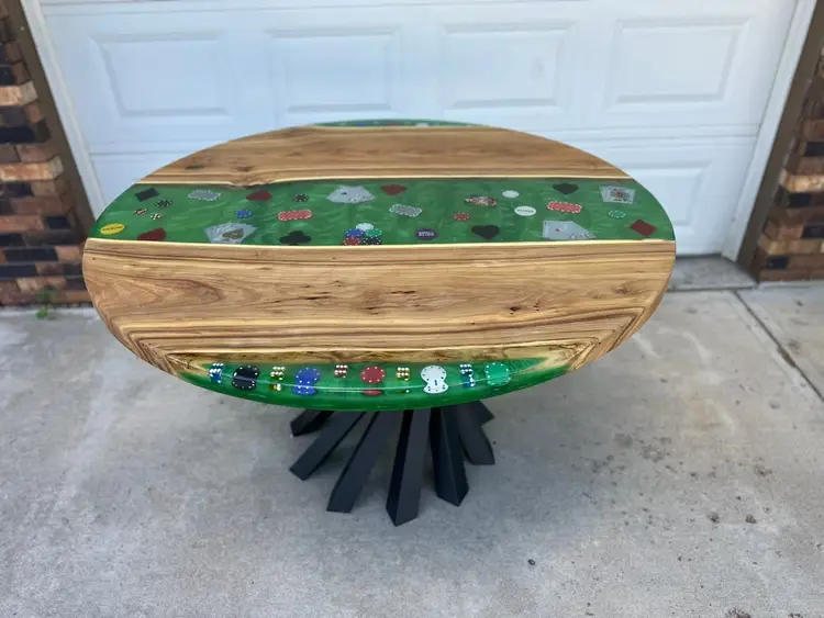 Elm and Epoxy Game Table