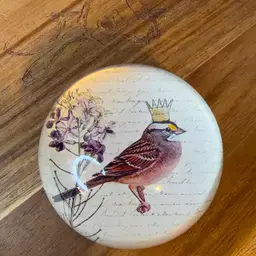 Paperweight Of Bird With Crown