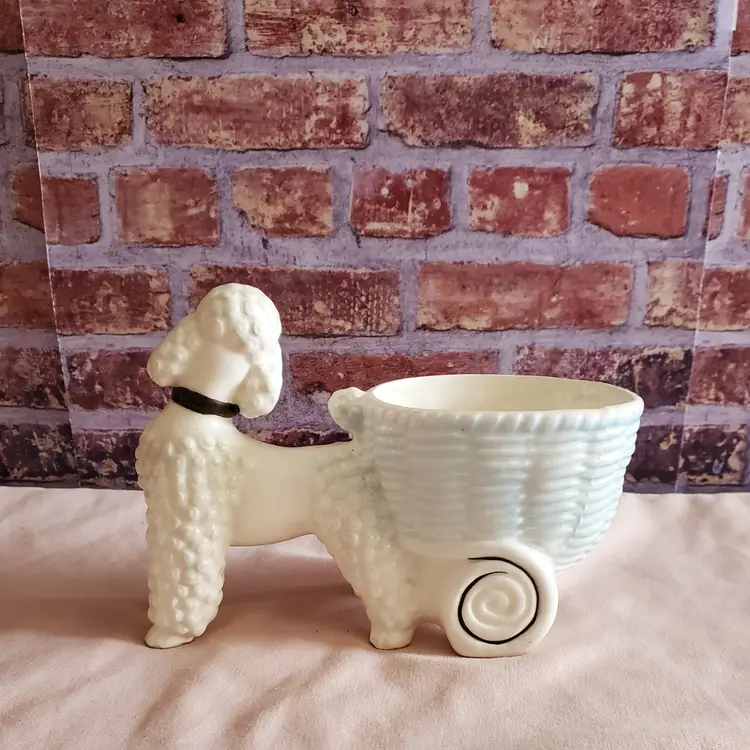 Mid-Century Lefton Poodle Planter, Very Good Condition