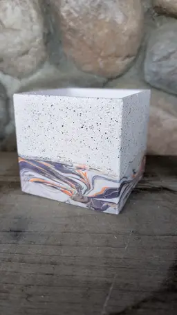 Jesmonite Pot - DUAL Pinky Purple - MD Square