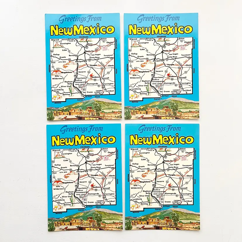 Petley Greetings Postcards New Mexico Albuquerque Santa Fe Vintage 1980s