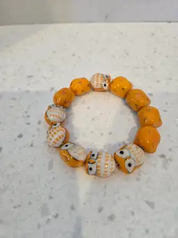 Ceramic Bead Owl Bracelet