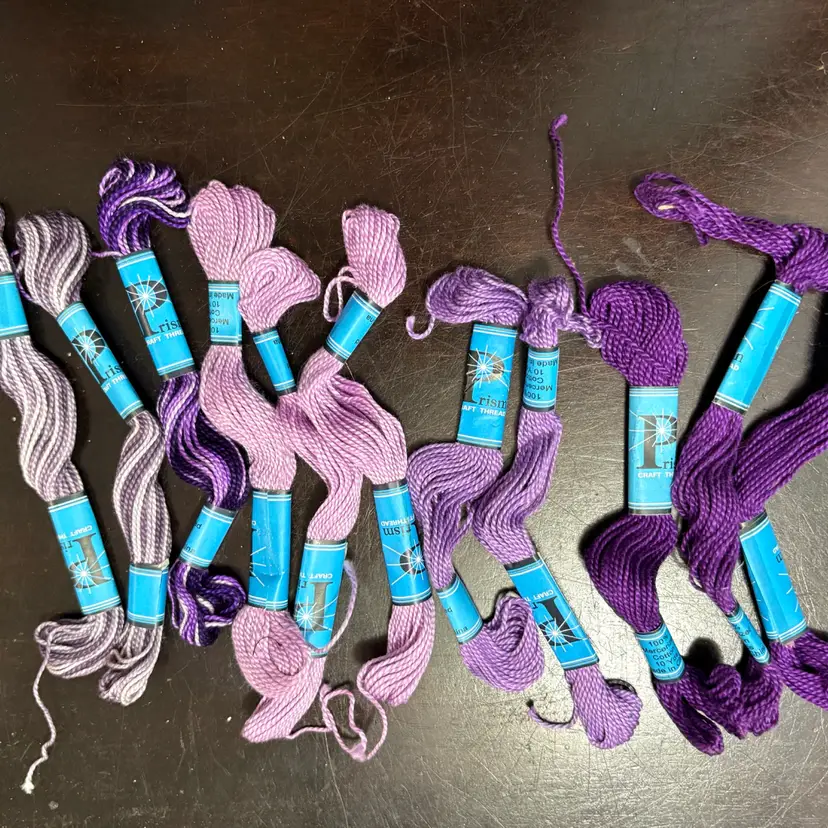 Purple Needlepoint Set