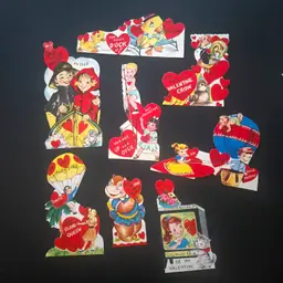 Vintage 1950-60's Original Valentines UNUSED Lot of 8 - some anthropomorphic!