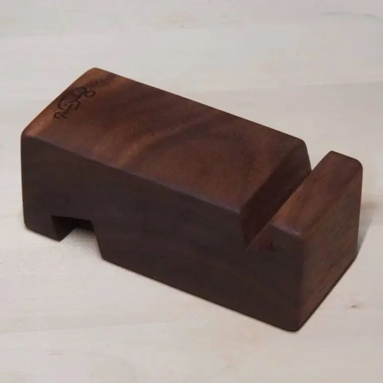 Walnut cell phone stand