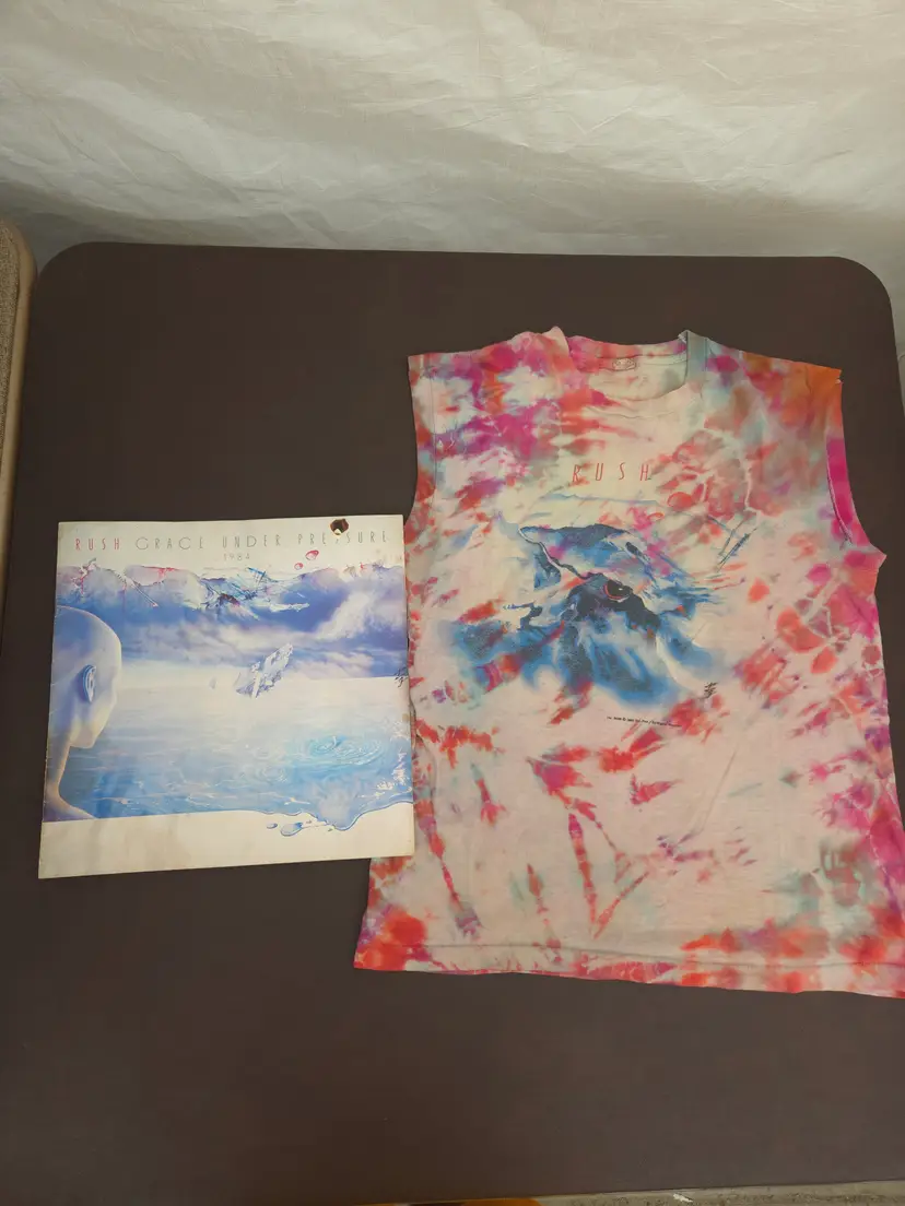 Vintage 80s RUSH Tie Dye Grace Under Pressure Tour 1984 Shirt