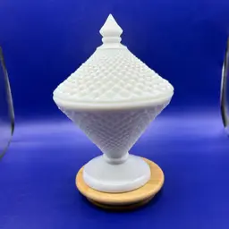 Westmoreland Hobnail White Milk Glass Covered Dish