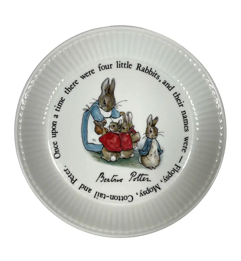 Vintage Peter Rabbit Wedgewood Plate Beatrix Potter Nursery Ware England 6 Inch