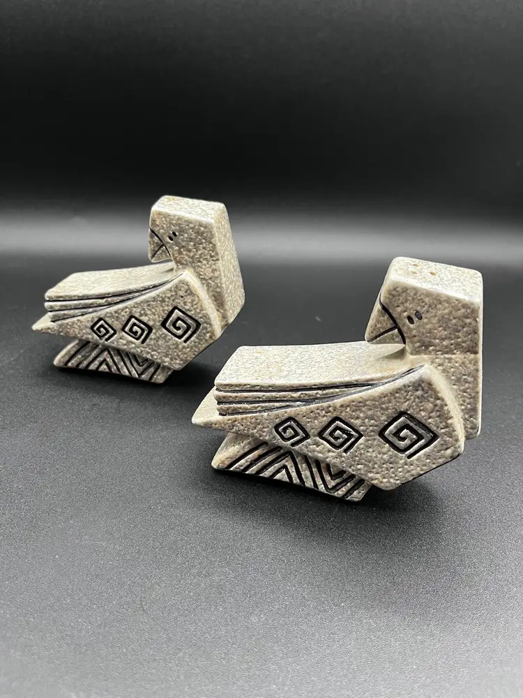 Laurel Burch Aztec Line Stoneware Bird Salt And Pepper Shakers 🐦