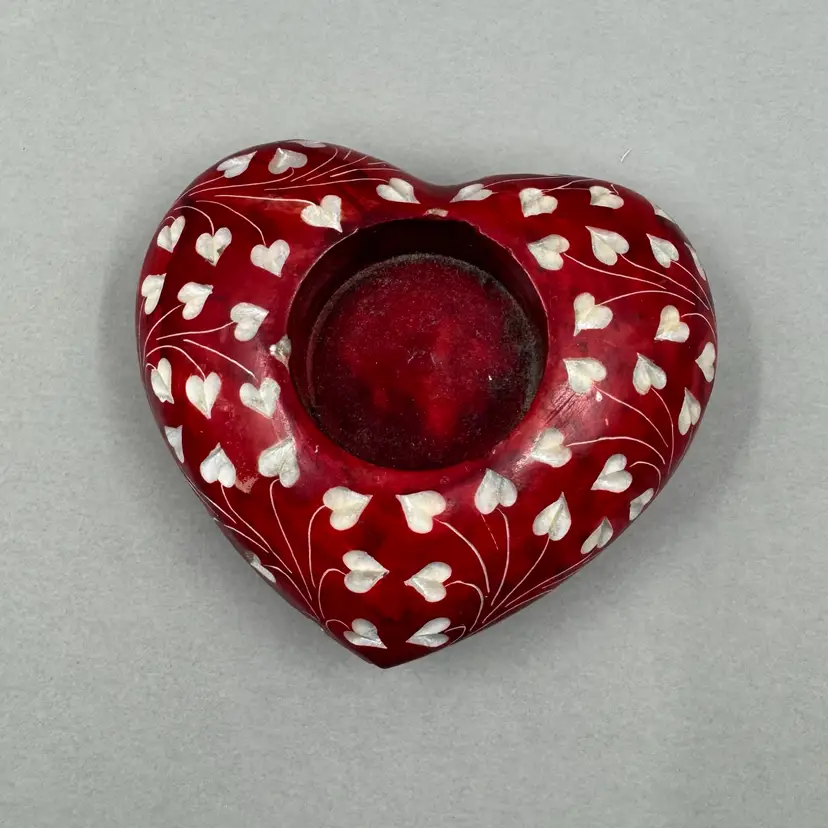 Heart Soapstone Votive Holder, India