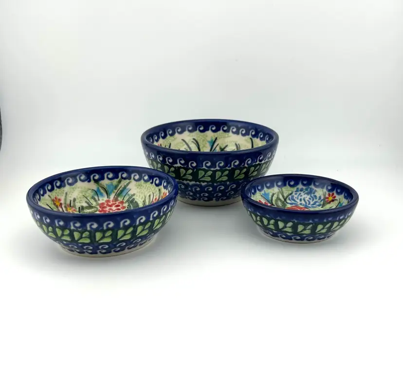 Set of 3 Small Polish Pottery Nesting Bowls 3βx 1β/ 3.5βx 1.25β/ 4βx 2β