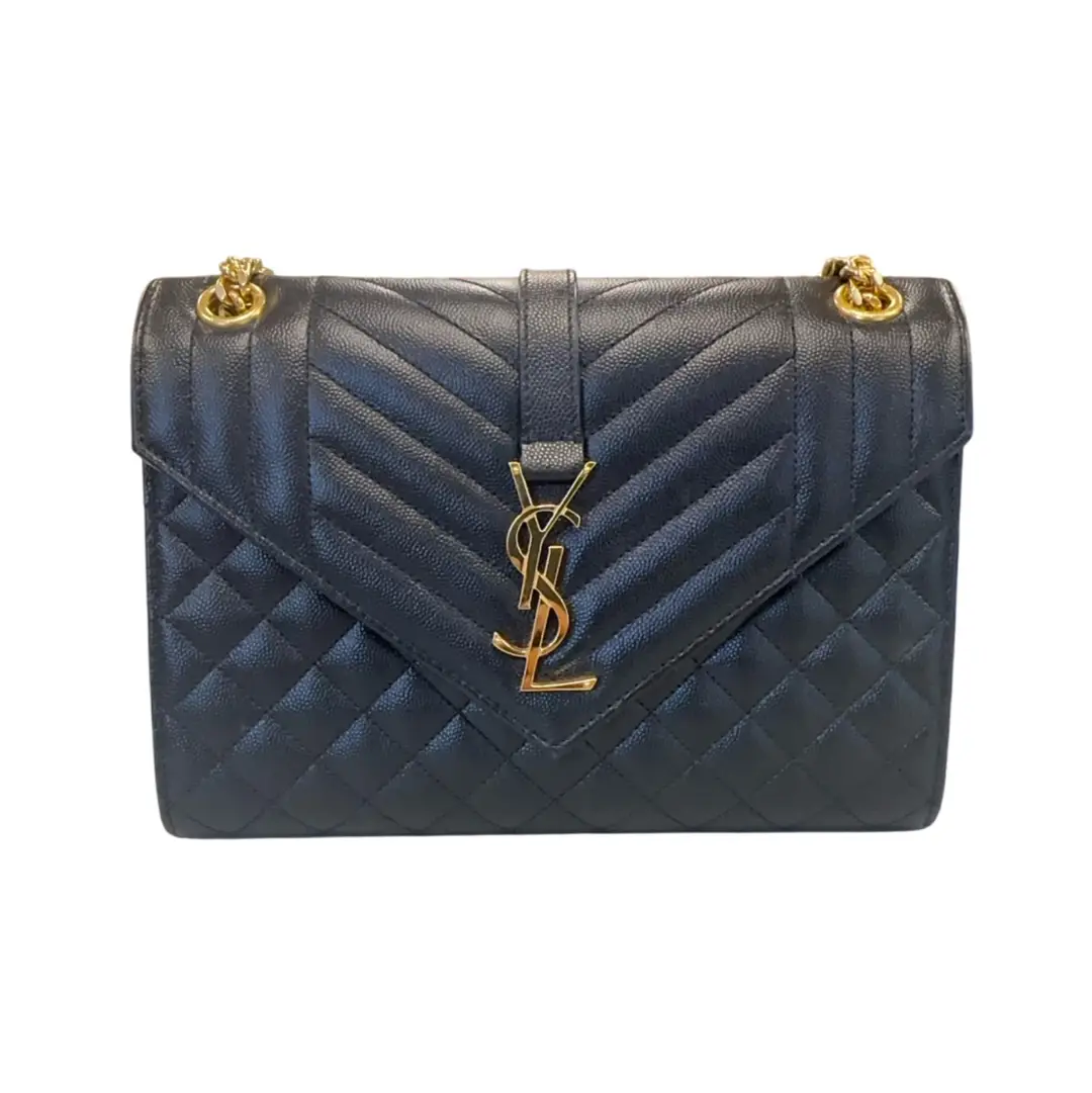 Saint Laurent Black Medium Envelope Bag